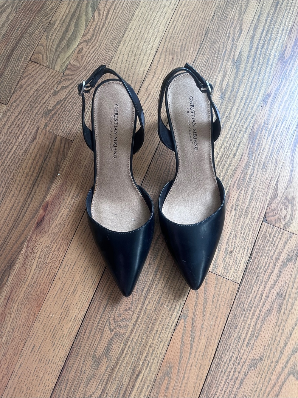 Christian Siriano Women's Black Pointed Slingback Pumps size 8.5